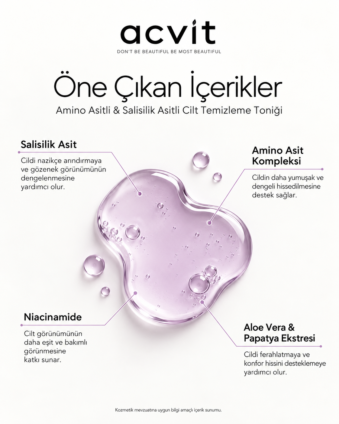 Amino Asit Destekli, Salisilik Asit ve Biberiye Özlü Arındırıcı Cilt Toniği – 200 ml - Görsel 2