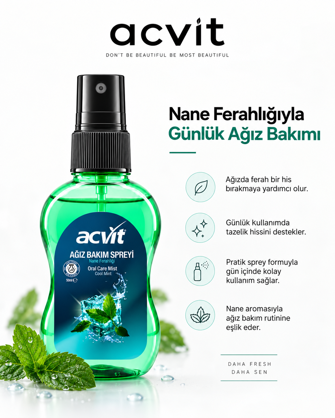 Ağız Bakım Spreyi - Uzun Süreli Nane Ferahlığı – 50 ML - Görsel 2