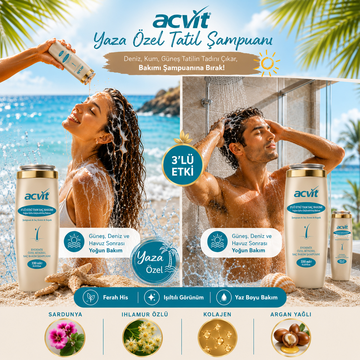 Kepeklenme Karşıtı & Kuruluk ve Saç Kremi Terapisi Bakım Şampuanı / 330 ml/ Doğal / Unısex - Görsel 3