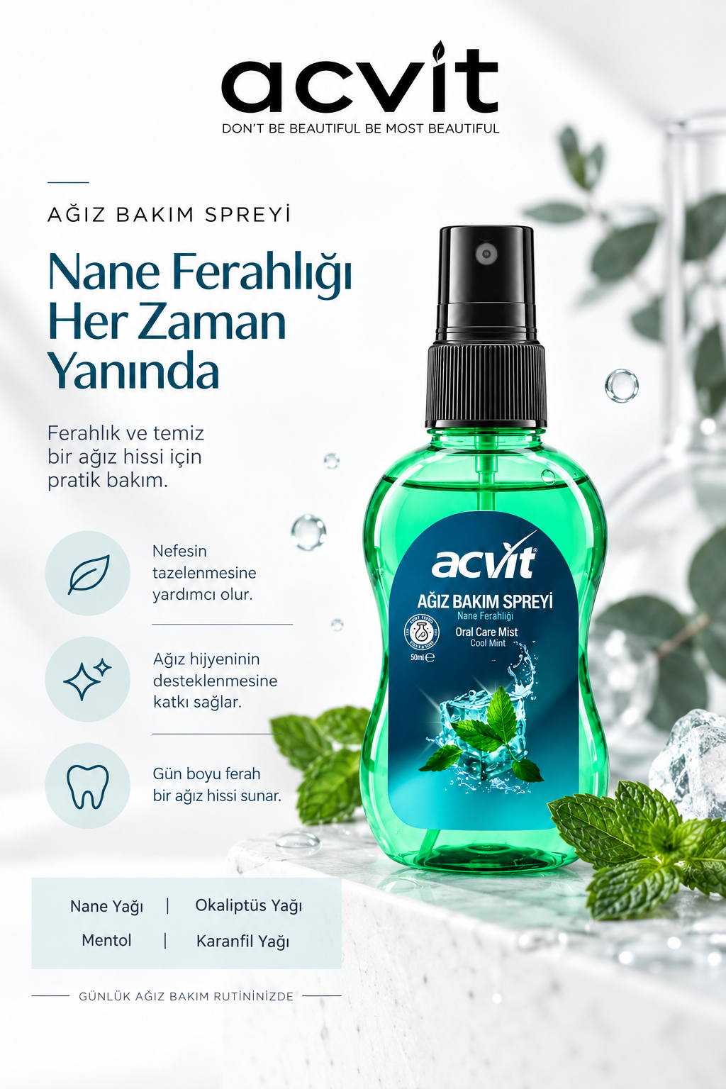 Ağız Bakım Spreyi - Uzun Süreli Nane Ferahlığı – 50 ML - Görsel 3