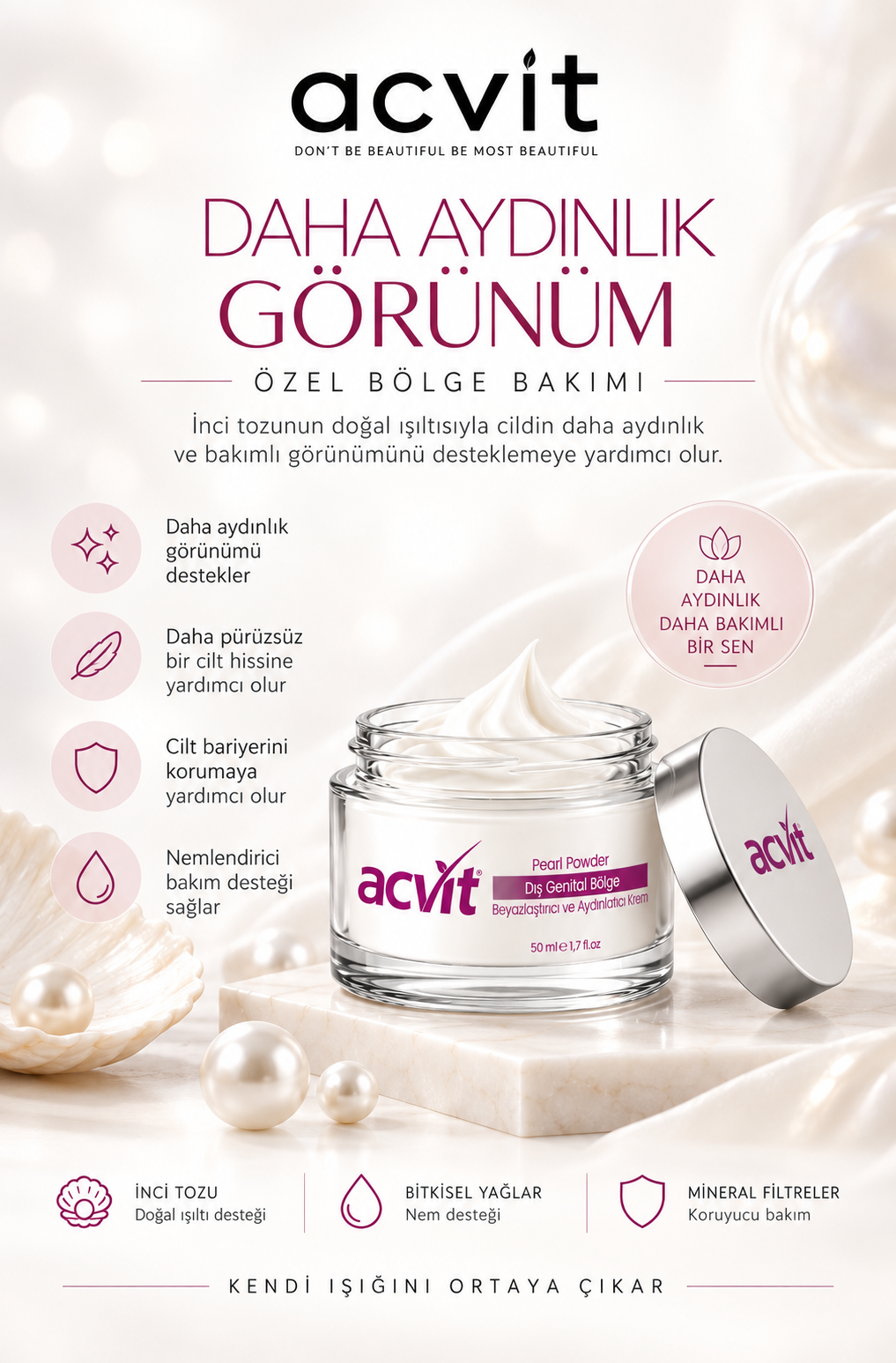 Acvit Dış Genital Bölge Cilt Tonu Eşitlemeye Yardımcı Aydınlatıcı Krem – 50 Ml - Görsel 4