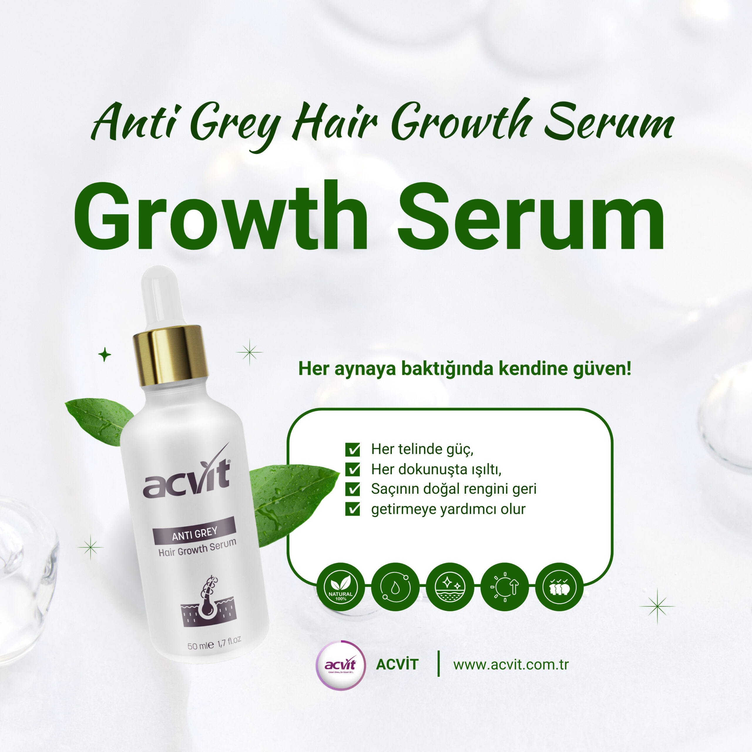 Anti Grey Hair Growth Serum – 30 ml  - Görsel 2