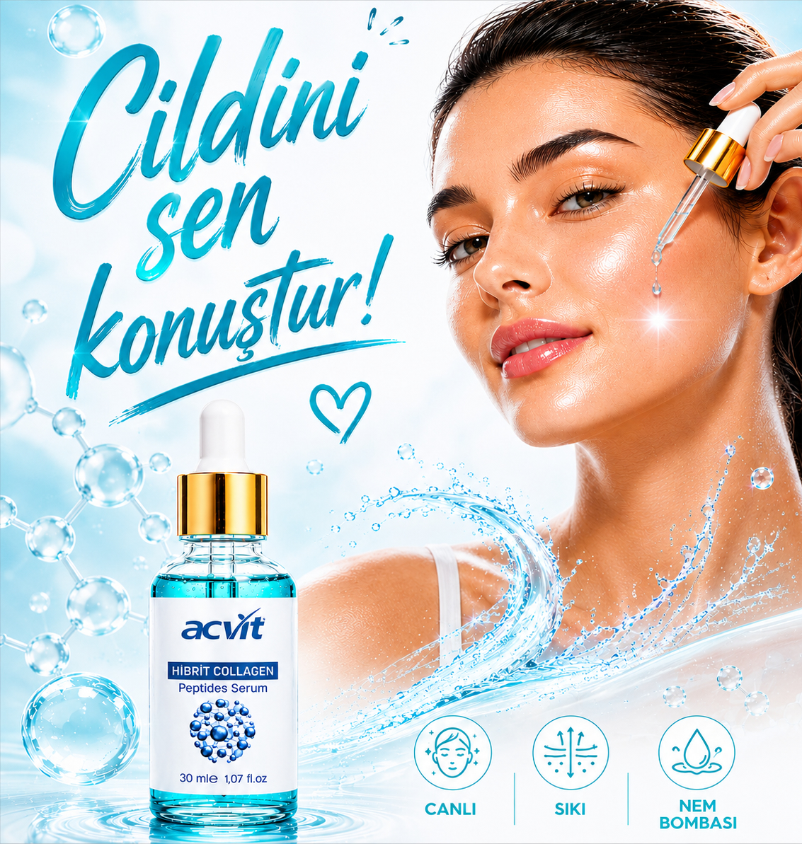 Hibrit Collagen Peptites Serum – 30 Ml - Görsel 2