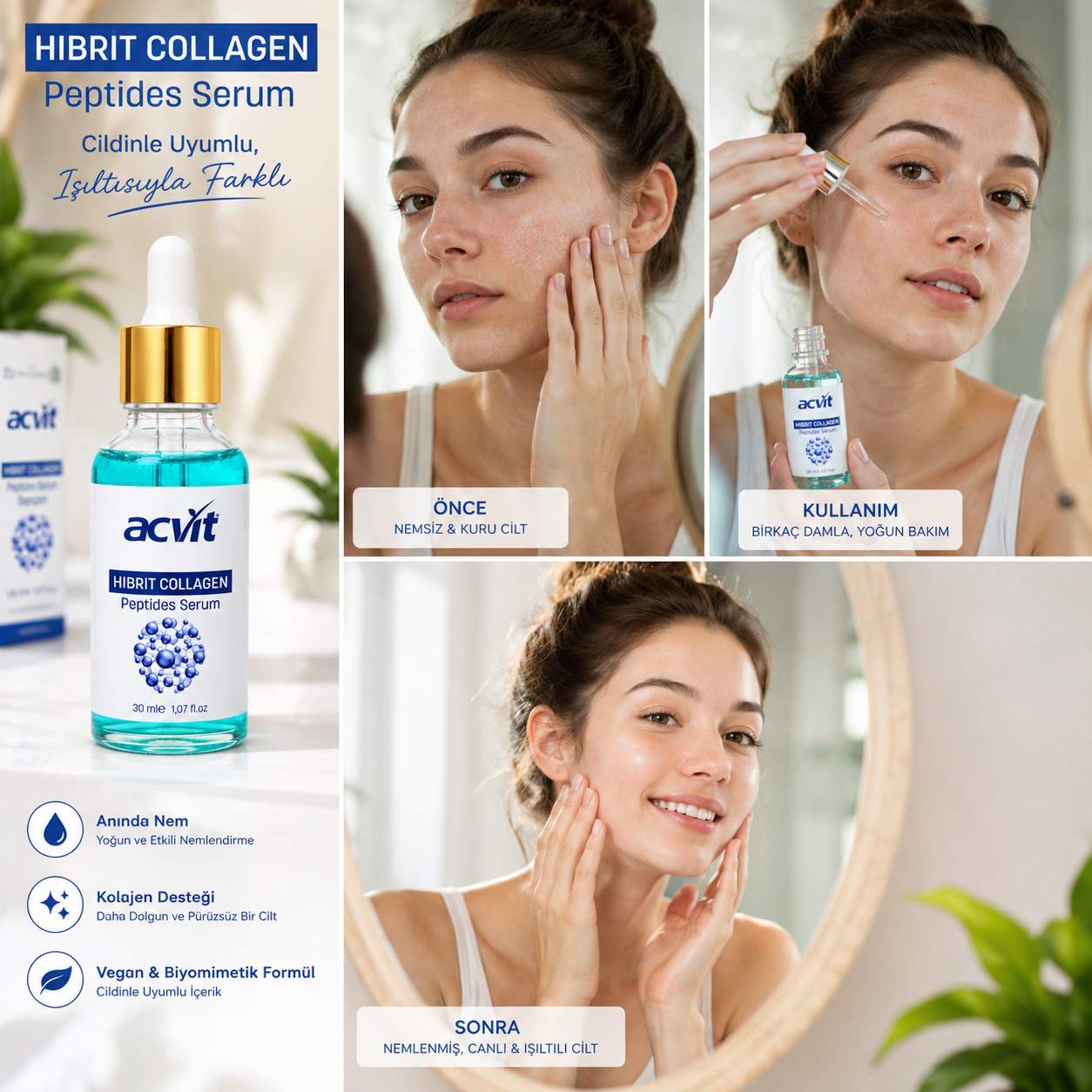 Hibrit Collagen Peptites Serum – 30 Ml - Görsel 4