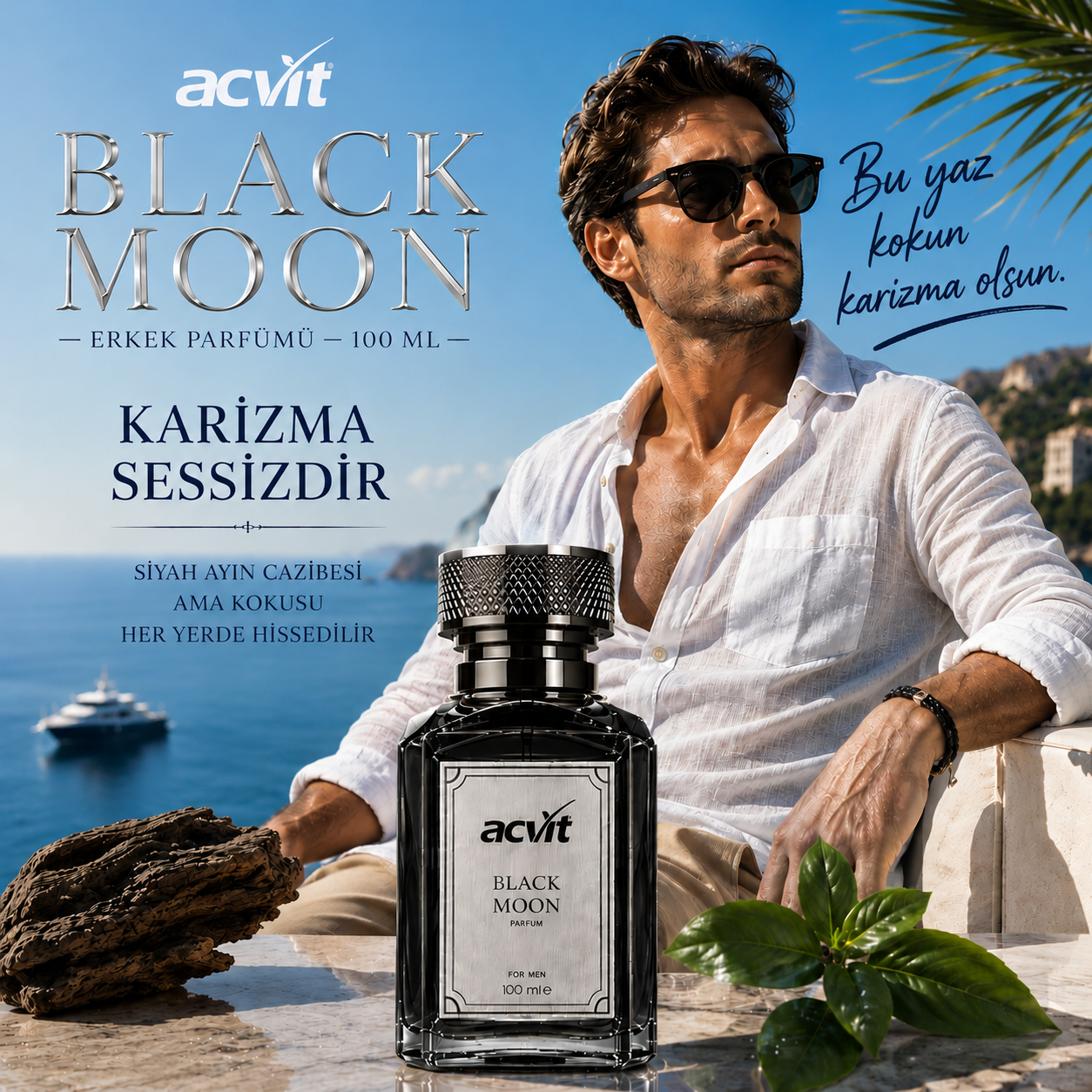Acvit Black Moon – Erkek Parfümü – 100 Ml. - Görsel 3