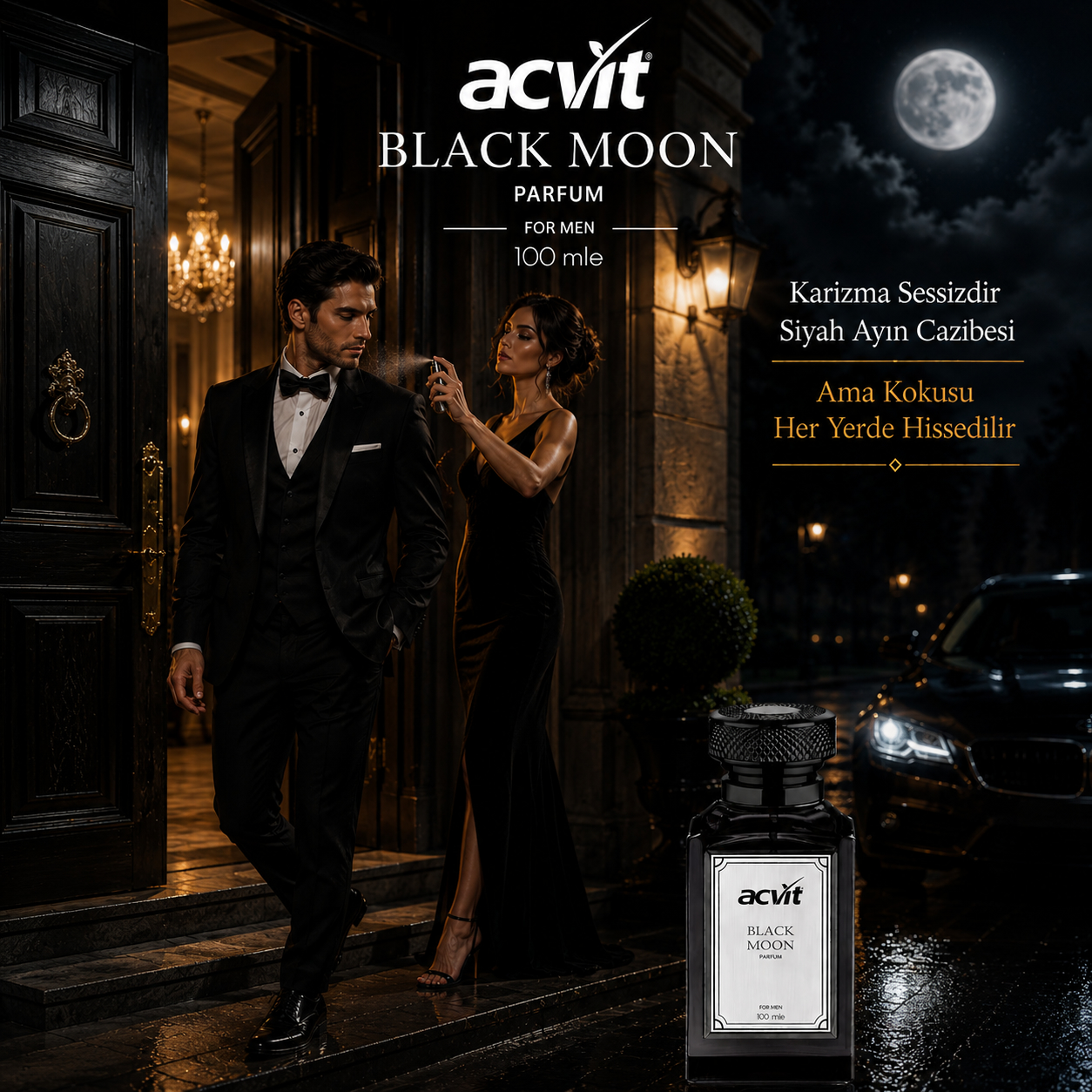 Acvit Black Moon – Erkek Parfümü – 100 Ml. - Görsel 2