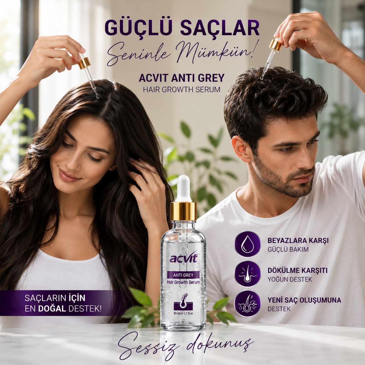 Anti Grey Hair Growth Serum – 50 ml - Görsel 5