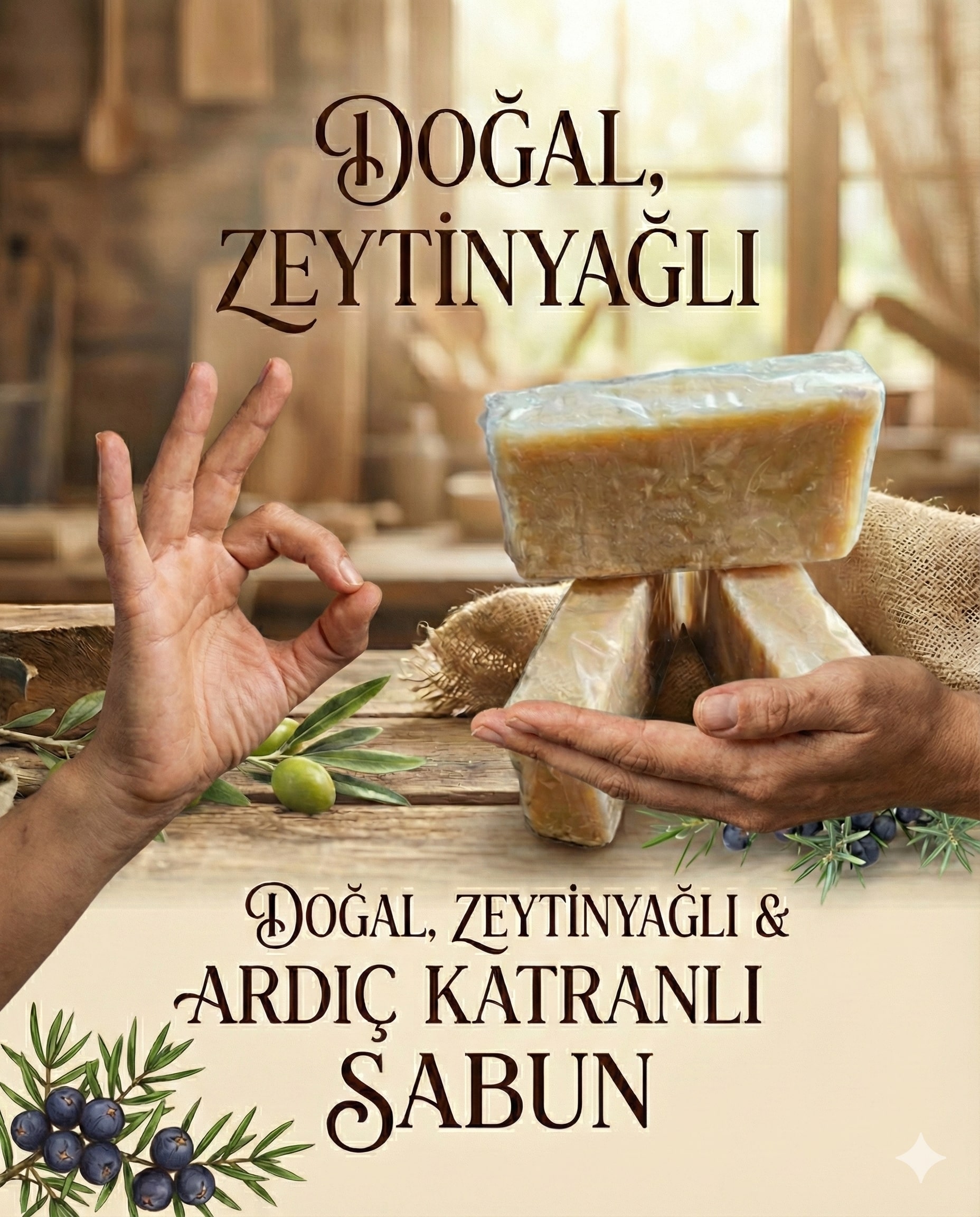 Ardıç Katranlı & Zeytinyağlı Doğal Sabun / 5 x 80 Gr. - Görsel 2