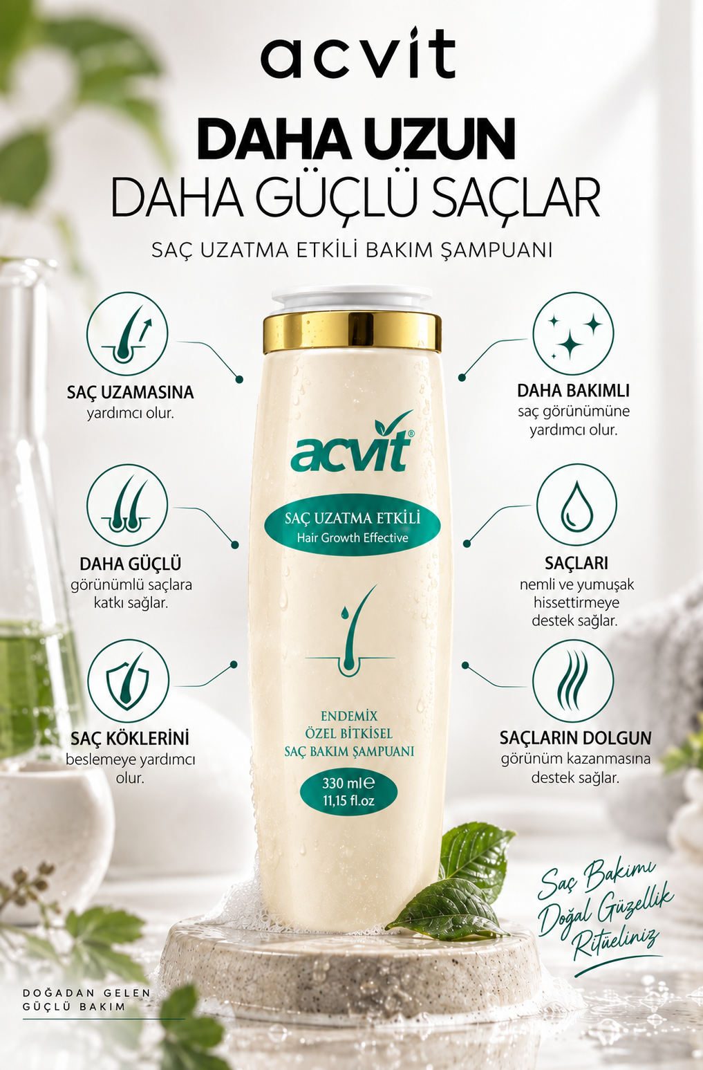 İnce Telli ve Seyrek Görünümlü Saçlara Özel Bakım Şampuanı – 330 ml | Unisex - Görsel 3