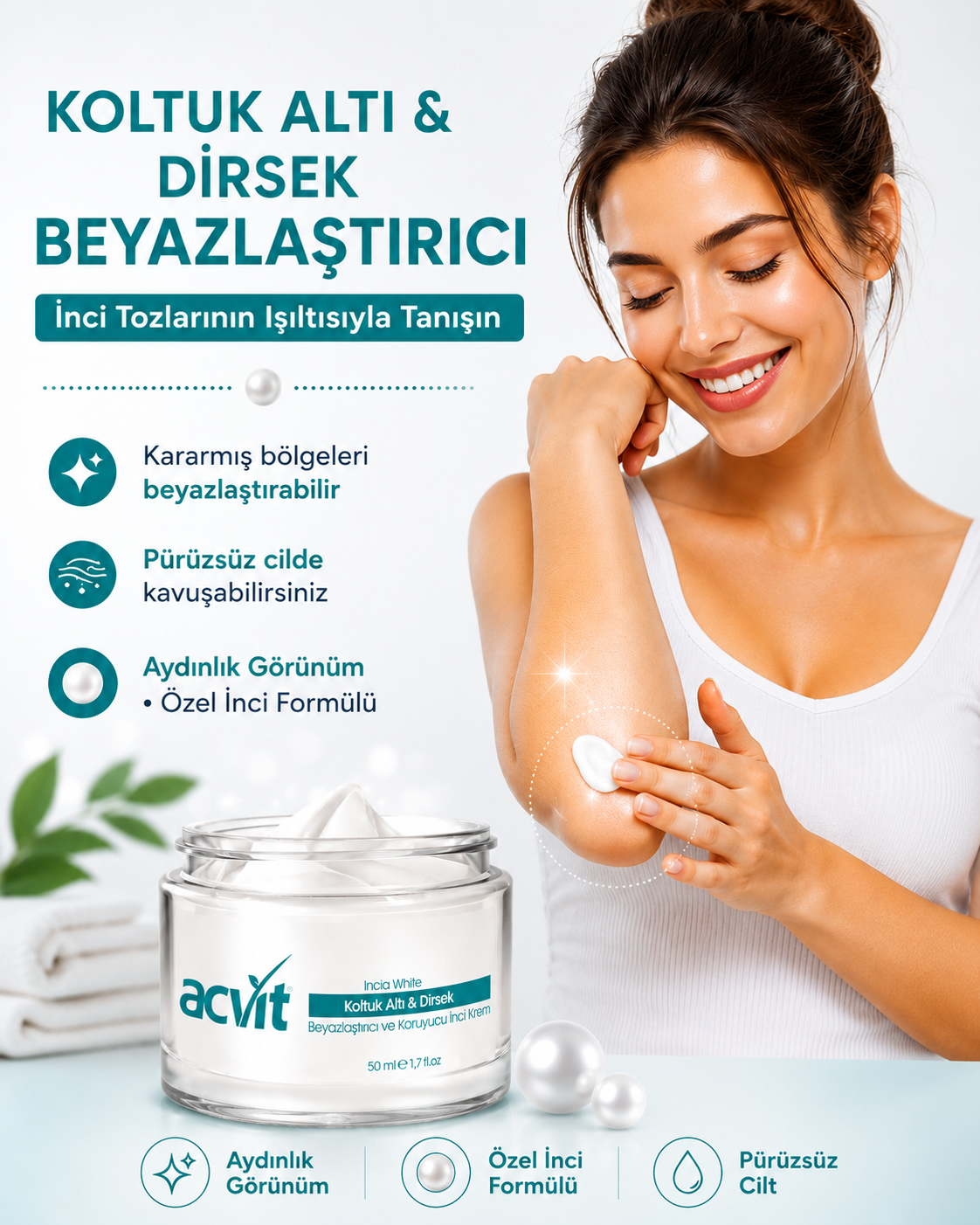 Koltuk Altı ve Dirsek Beyazlatıcı & Koruyucu İnci Krem – 50 ml - Görsel 7