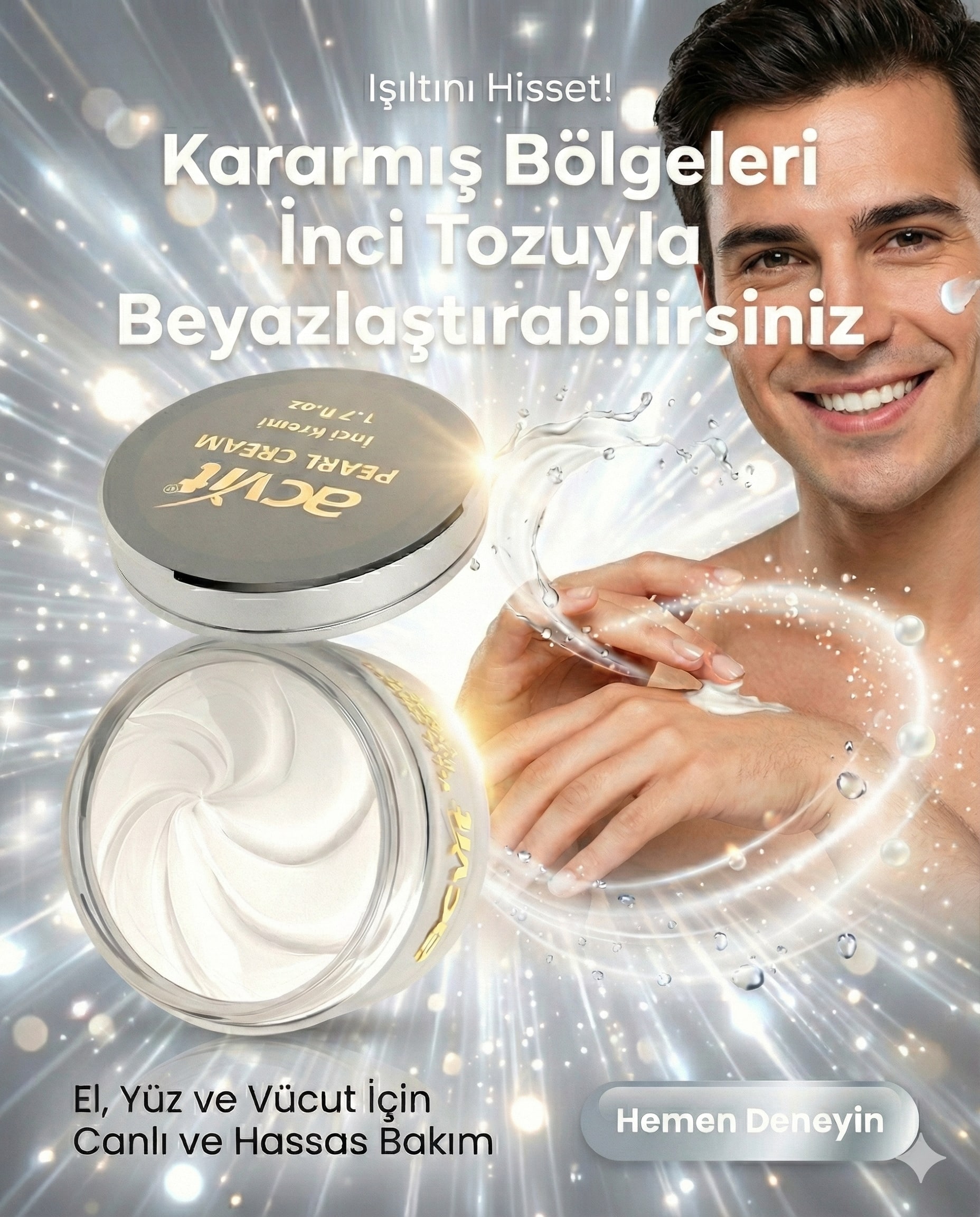 Beyazlaştırıcı, El, Yüz ve Cilt Tonu Açıcı İnci Krem - 50 ML. - Görsel 6