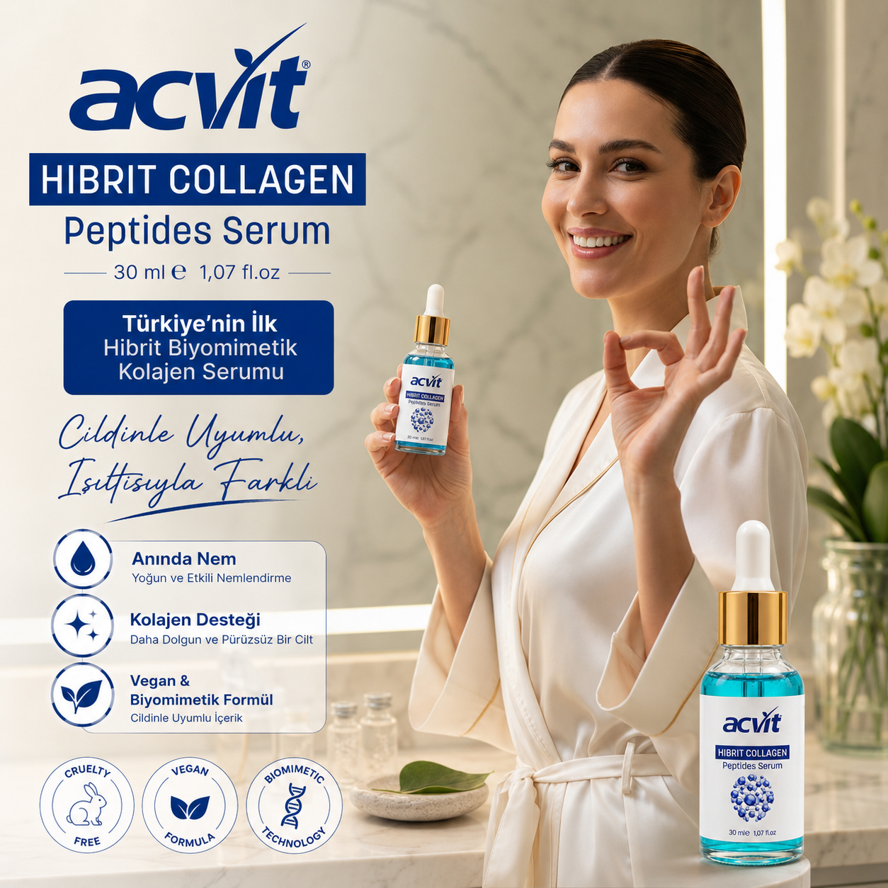 Hibrit Collagen Peptites Serum – 30 Ml - Görsel 5