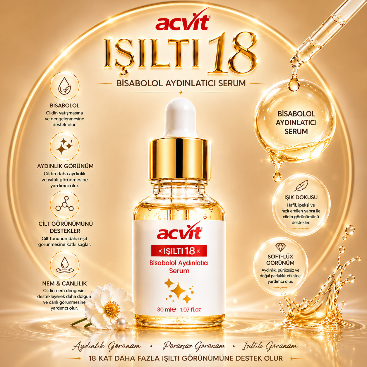 Işıltı 18 – Bisabolol Aydınlatıcı Serum – 30 ml. - Görsel 3