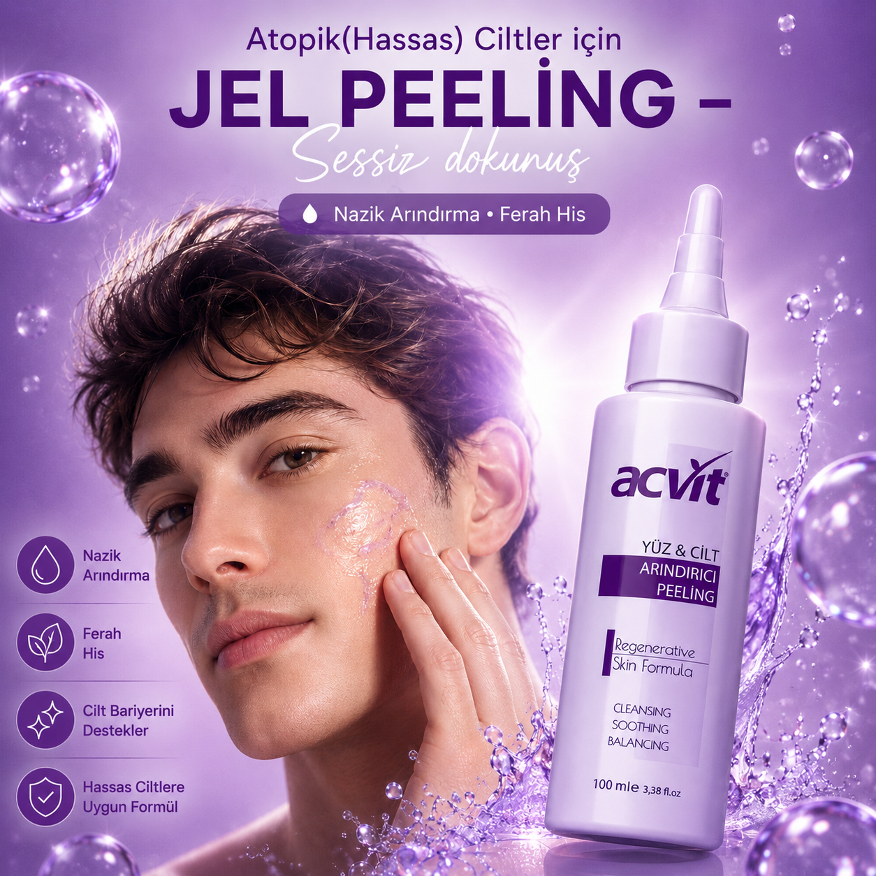 Atopik(Hassas) Ciltler için Jel Peeling – Arındırıcı, Cilt Yenileyici - 100 ML. - Görsel 4