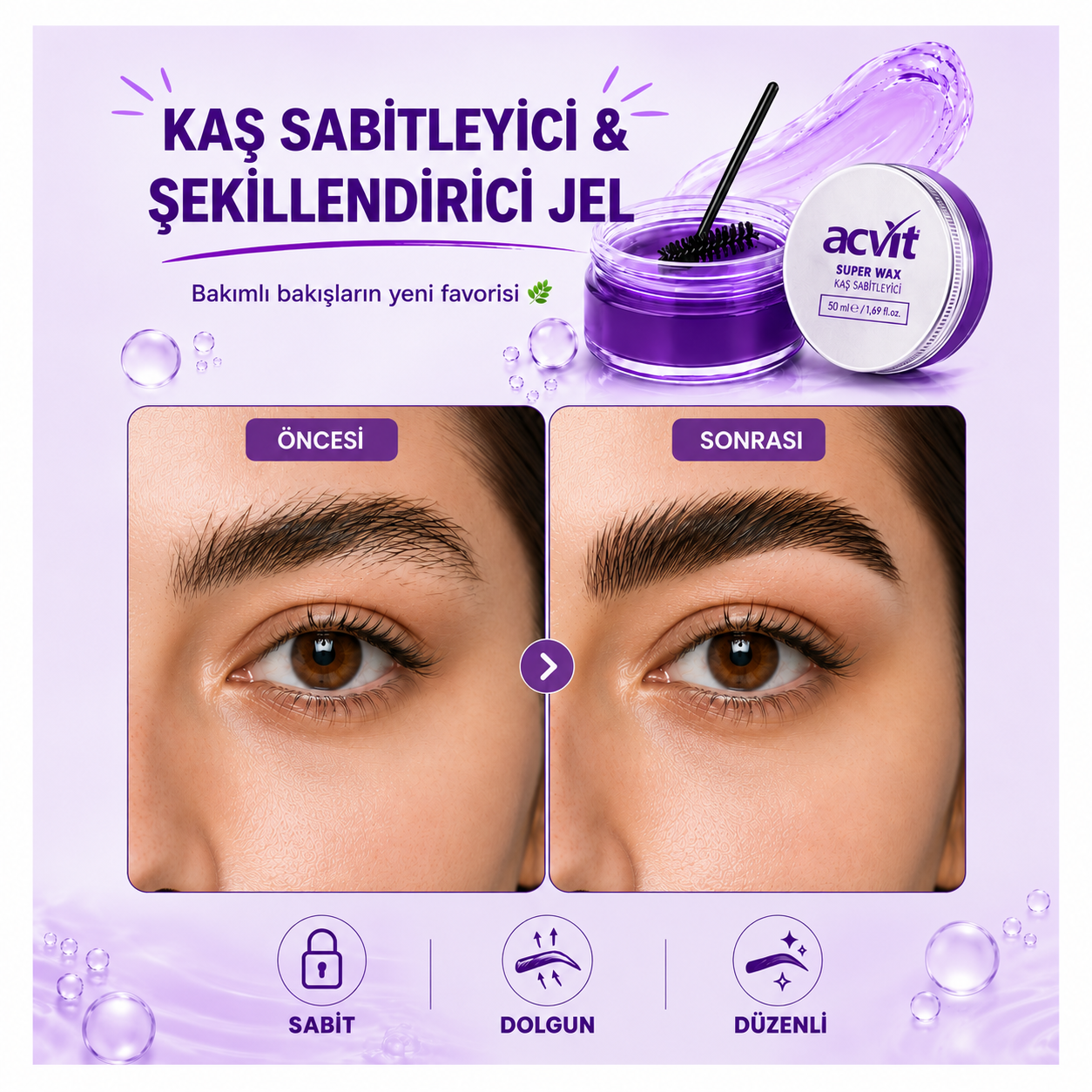 Kaş Sabitleyici, Dolgunlaştırıcı ve Şekillendirici Jel – 50 ML. - Görsel 3