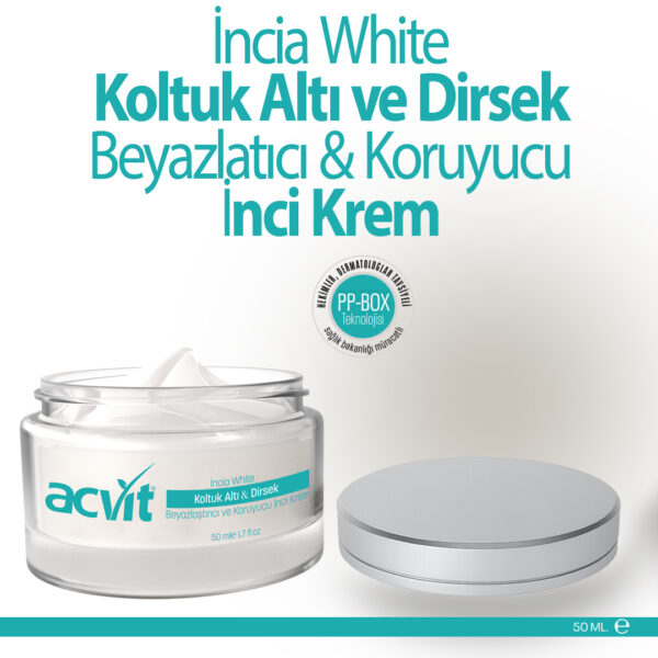 Incia White Koltuk Altı ve Dirsek Beyazlatıcı & Koruyucu İnci Krem – 50 ml - Görsel 2