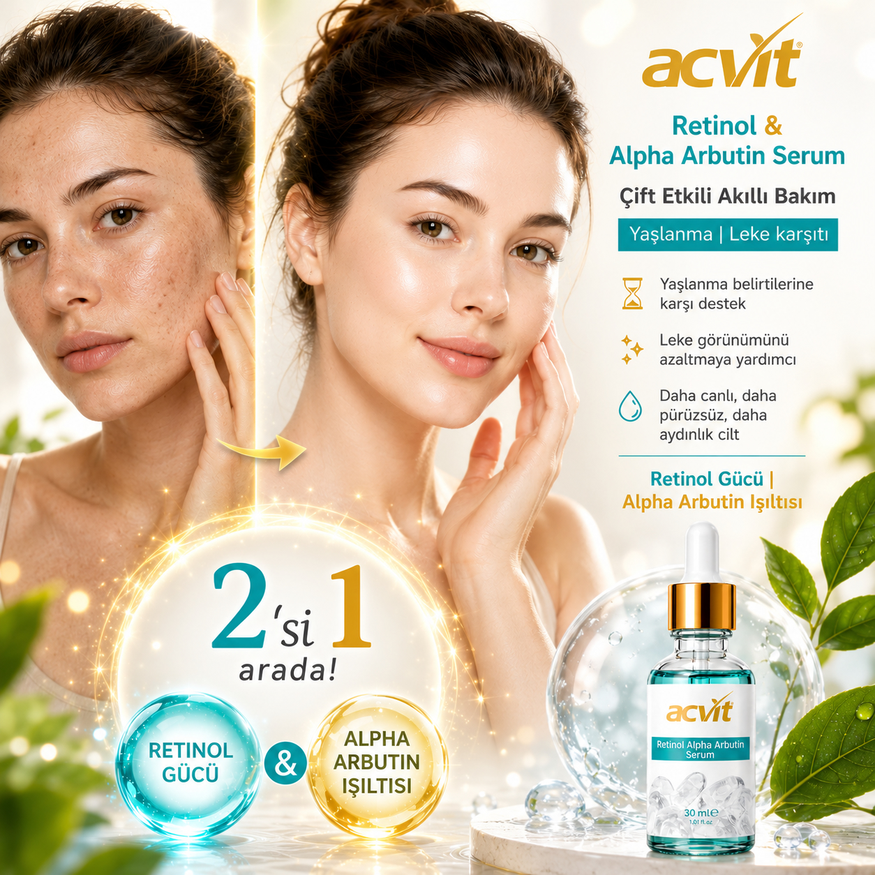 Retinol & Alpha Arbutin Serum – Cildinize Profesyonel Destek - 30 ML - Görsel 4