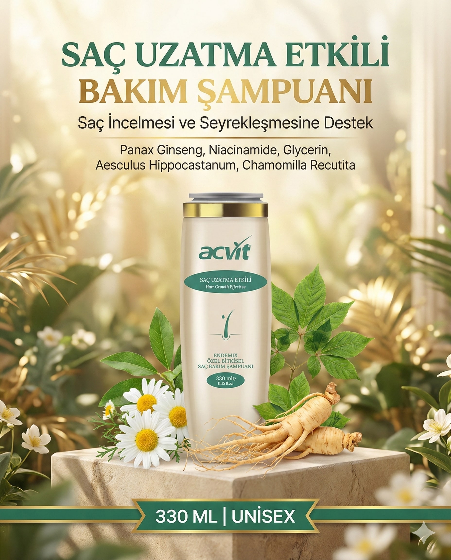 Saç İncelmesi ve Seyrekleşmesine Karşı Etkili Şampuan – 330 Ml. / Doğal / Unısex - Görsel 5