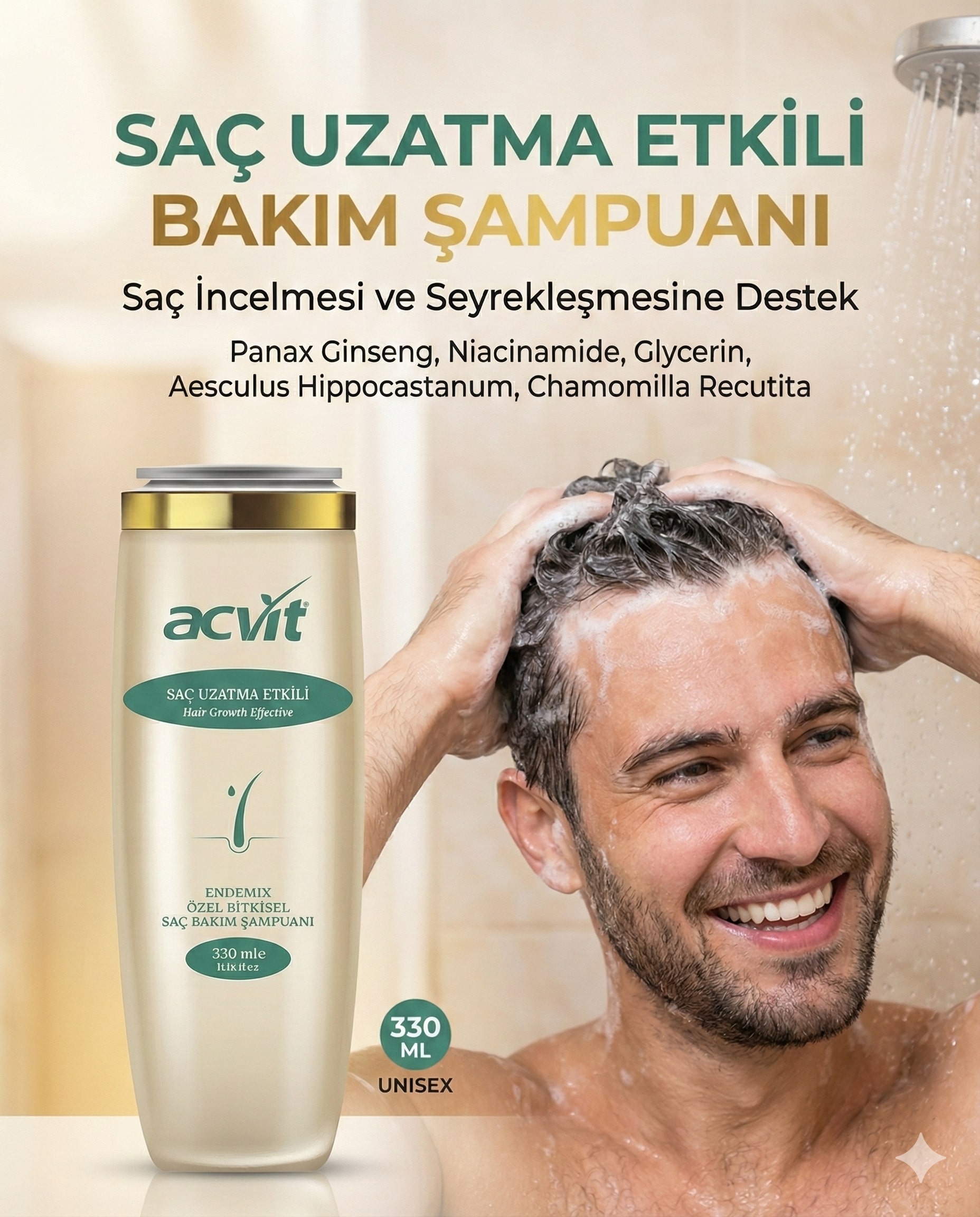 Saç İncelmesi ve Seyrekleşmesine Karşı Etkili Şampuan – 330 Ml. / Doğal / Unısex - Görsel 4