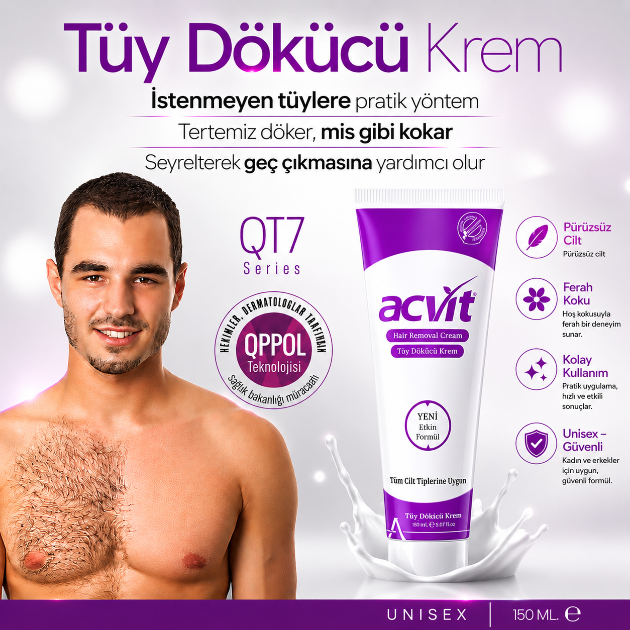 Tüy Dökücü Krem - Unisex /150 ML. - Görsel 5