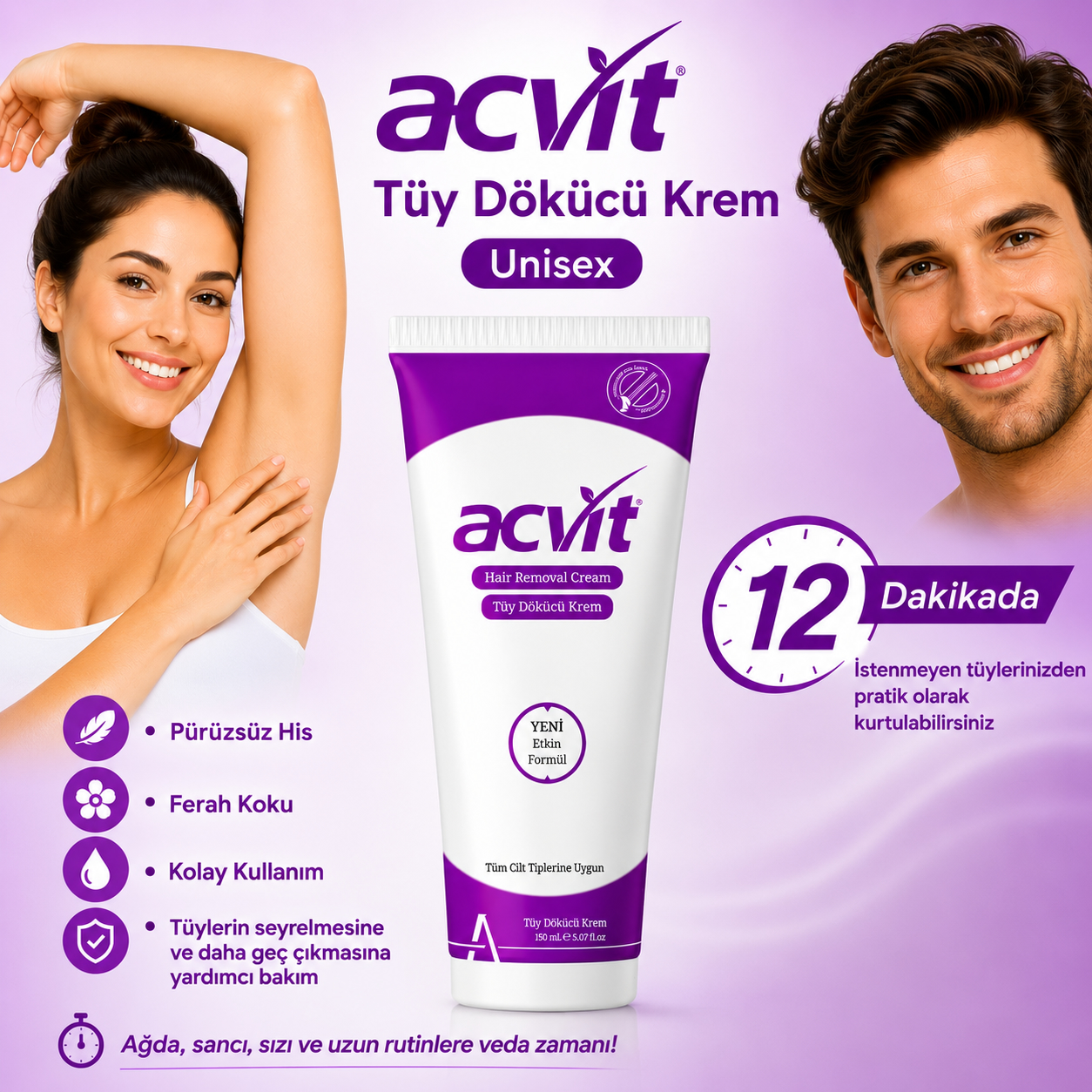 Tüy Dökücü Krem - Unisex /150 ML. - Görsel 2