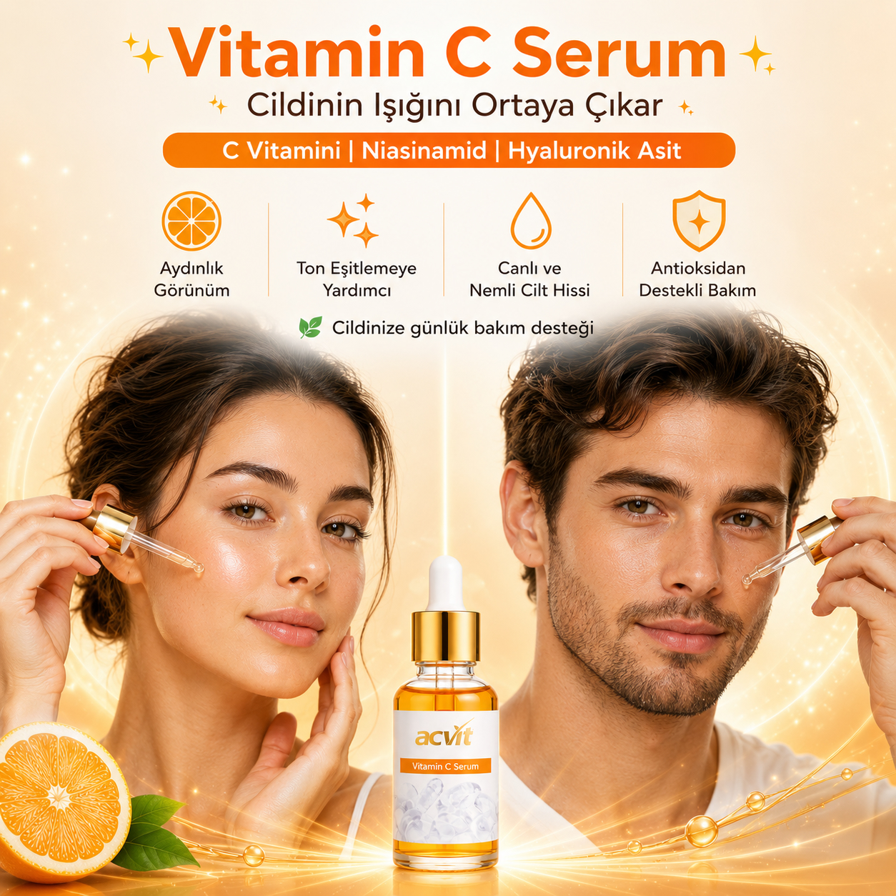 Vitamin C Serumu – Aydınlık, Canlı ve Genç Görünüm- 30 ML - Görsel 5
