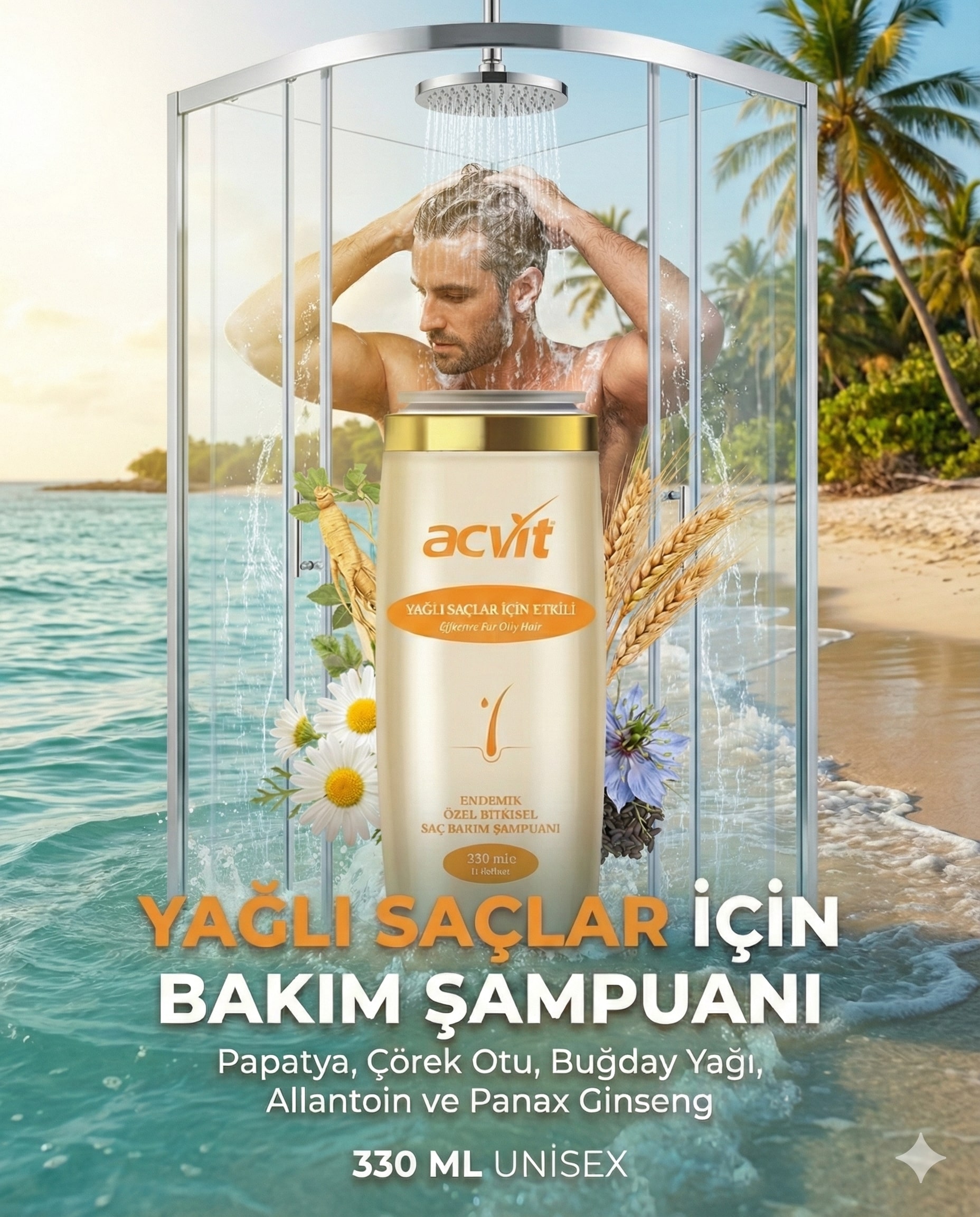 Yağlı Saçlar İçin PH Dengelemeye Yardımcı Doğal Bakım Şampuanı – 330 Ml. – Doğal - Unisex - Görsel 2